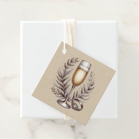 Mimosas & Huwelijk Bedankjes Labels (In situ)