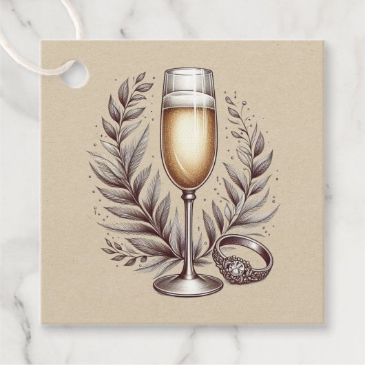 Mimosas & Huwelijk Bedankjes Labels (Voorkant)