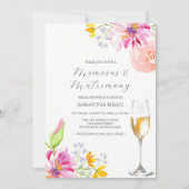 Mimosas & Huwelijk Bruids Douche Uitnodigingen (Voorkant)