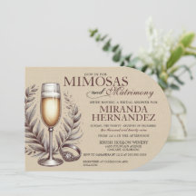 Mimosas & Huwelijk Bruidsfeest Uitnodiging