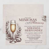 Mimosas & Huwelijk Vrijgezellenfeest Kaart (Voorkant / Achterkant)