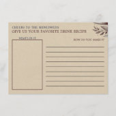 Mimosas & Matrimony Bridal Shower Drink Recipe Informatiekaartje (Voorkant)