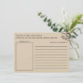 Mimosas & Matrimony Bridal Shower Drink Recipe Informatiekaartje (Staand voorkant)