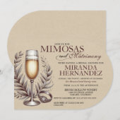 Mimosas & Matrimony Bridal Shower Invitation Kaart (Voorkant / Achterkant)