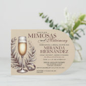 Mimosas & Matrimony Bridal Shower Invitation Kaart (Staand voorkant)