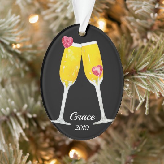 Mimosas Toasting Flutes Personalized Ornament (Boom)