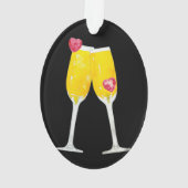 Mimosas Toasting Flutes Personalized Ornament (achterkant)