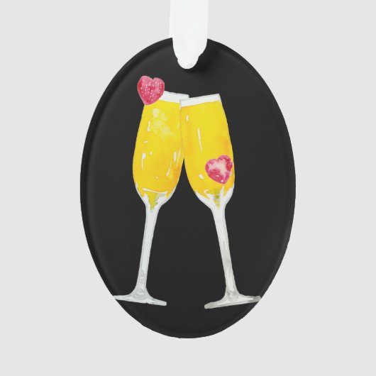 Mimosas Toasting Flutes Personalized Ornament (achterkant)