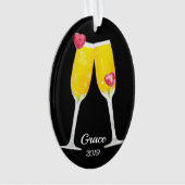 Mimosas Toasting Flutes Personalized Ornament (voorkant)