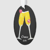 Mimosas Toasting Flutes Personalized Ornament (voorkant)