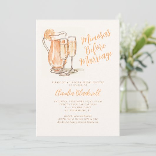 Mimosas voor het Vrijgezellenfeest Kaart (Staand voorkant)