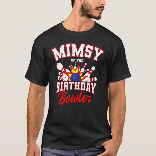 Mimsy of the Birthday Bowler Bday Bowling Party T-shirt (Voorkant)