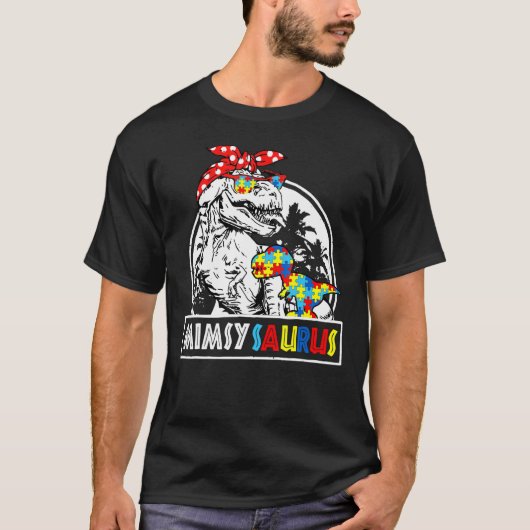 Mimsysaurus T Rex Dinosaur Mimsy Saurus Family Mat T-shirt (Voorkant)