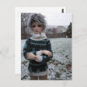 Min, Aziatisch Doll Met kruiskoppeling van Briefkaart (Voorkant / Achterkant)