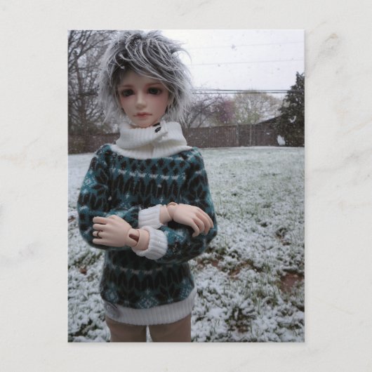 Min, Aziatisch Doll Met kruiskoppeling van Briefkaart (Voorkant)