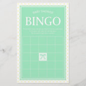 Min Baby shower Bingo Lint en Gele Polka Dots Briefpapier (Voorkant)