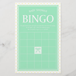 Min Baby shower Bingo Lint en Gele Polka Dots Briefpapier