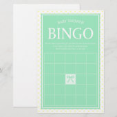 Min Baby shower Bingo Lint en Gele Polka Dots Briefpapier (Voorkant / Achterkant)