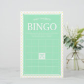 Min Baby shower Bingo Lint en Gele Polka Dots Briefpapier (Staand voorkant)