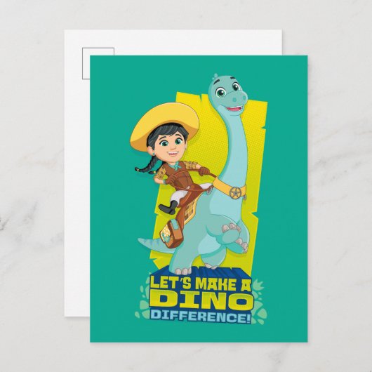 Min en klaver | Een dino verschil maken Briefkaart (Voorkant / Achterkant)