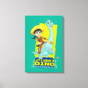 Min en klaver   Een dino verschil maken Canvas Afdruk