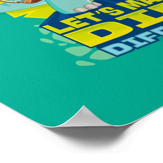 Min en klaver | Een dino verschil maken Poster (Hoek)