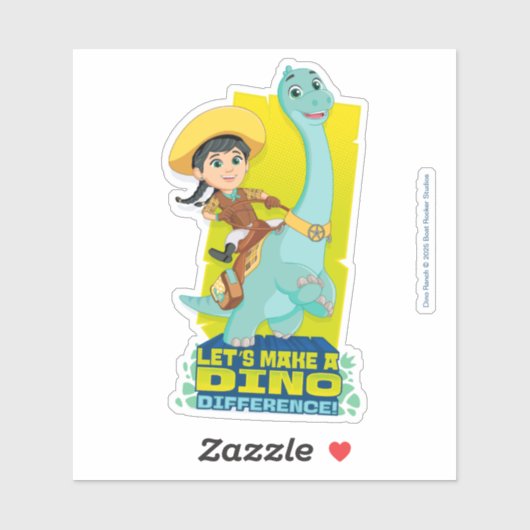 Min en klaver | Een dino verschil maken Sticker (Vel)