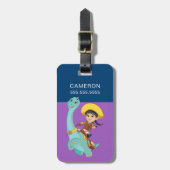 Min en klaver | Happy Cowgirl & Brontosaurus Ride Bagagelabel (Voorkant verticaal)