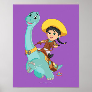 Min en klaver   Happy Cowgirl & Brontosaurus Ride Poster