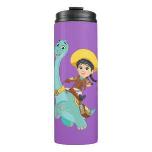 Min en klaver   Happy Cowgirl & Brontosaurus Ride Thermosbeker