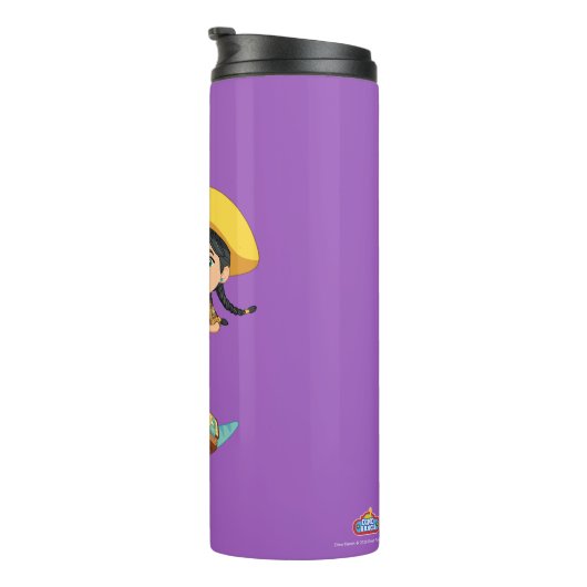 Min en klaver | Happy Cowgirl & Brontosaurus Ride Thermosbeker (Geroteerd rechts)