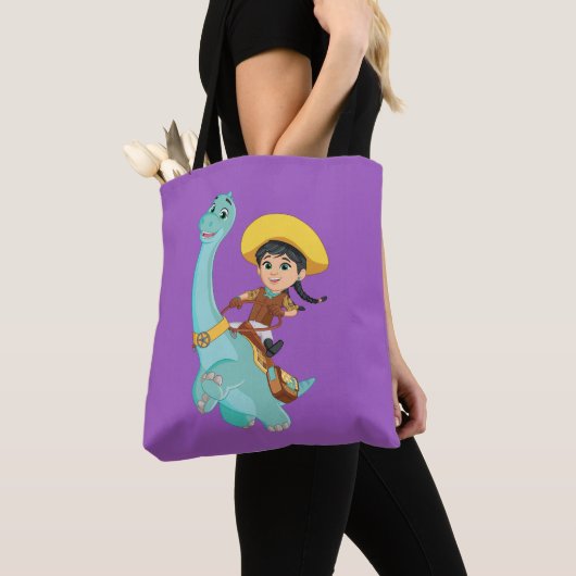 Min en klaver | Happy Cowgirl & Brontosaurus Ride Tote Bag (Dichtbij)