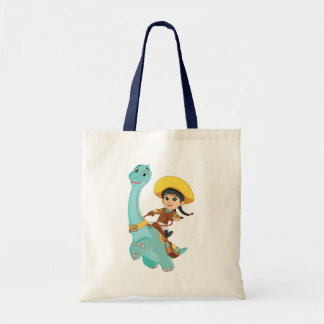 Min en klaver | Happy Cowgirl & Brontosaurus Ride Tote Bag