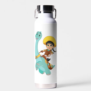 Min en klaver   Happy Cowgirl & Brontosaurus Ride Waterfles
