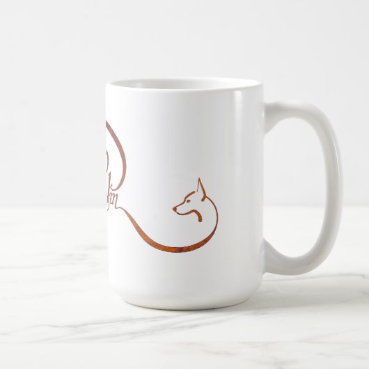 Min. in elegant script koffiemok (Rechts)