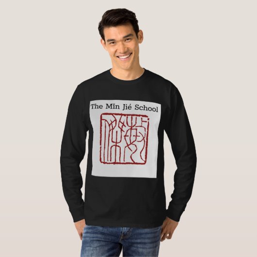 Min Jie School Logo+Alles moet gaan! Lang T-shirt (Voorkant volledig)