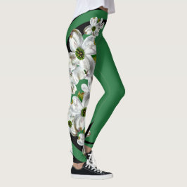 Min. Lichaam. Geest. Dogwood-Leggings (groen/zwart Leggings