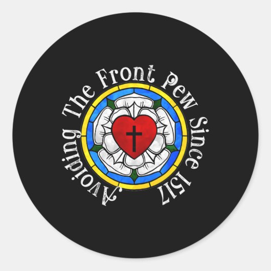 Min Luther Roos 1517 voor Lutherse jeugd Ronde Sticker (Voorkant)