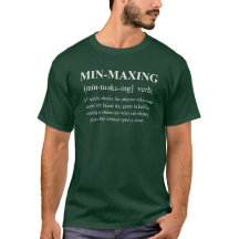 Min-Maxen Funny RPG-definitie met witte tekst