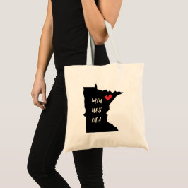 Min-Nes-Ota Minnesota Heart Canvas tas