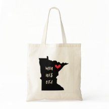 Min-Nes-Ota Minnesota Heart Canvas tas