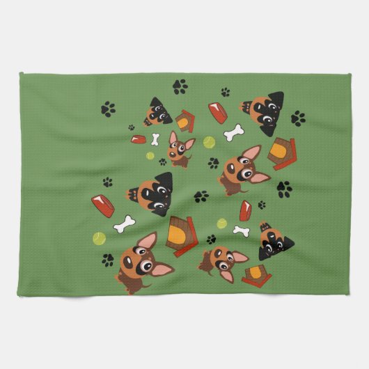 Min Pin Anywhere Miniature Pinscher Towel Theedoek (Horizontaal)