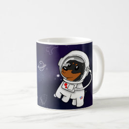 Min Pin Astronaut in Space Coffee Mok