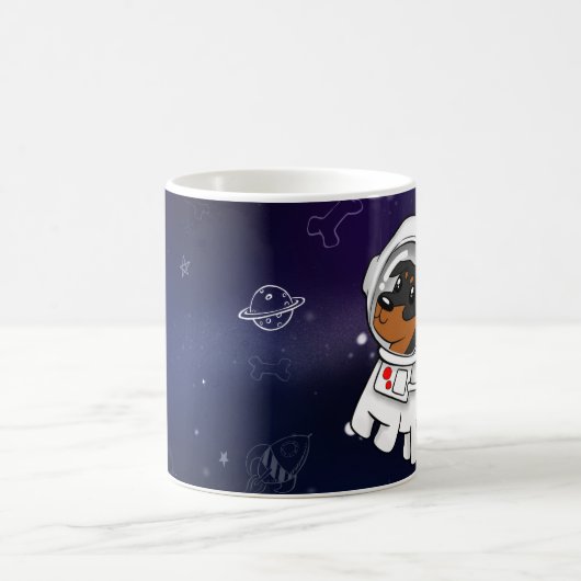 Min Pin Astronaut in Space Coffee Mok (Center)