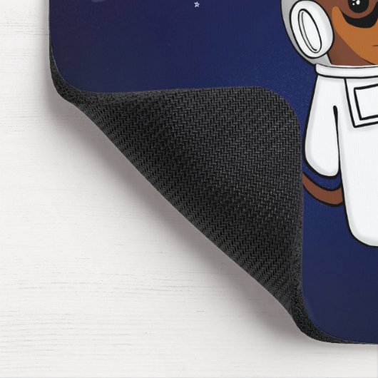 Min Pin Astronaut in Space Mousepad (Chocolade) Muismat (Hoek)