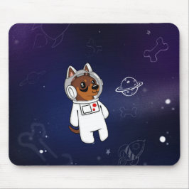 Min Pin Astronaut in Space Mousepad (Chocolade) Muismat