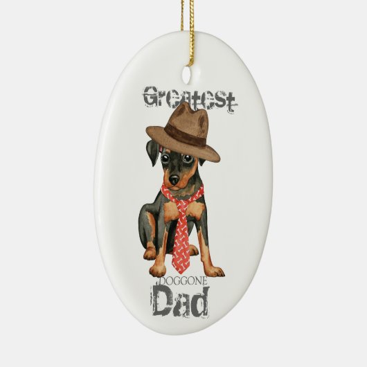 Min Pin Dad Ceramic Ornament (Rechts)
