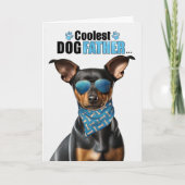 Min Pin Funny Dog Coolest Dad Vaderdag Feestdagen Kaart (Voorkant)