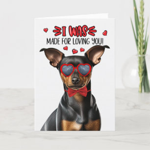 Min Pin Funny Dog Gemaakt voor Liefde U Valentijn Feestdagen Kaart