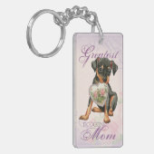 Min Pin Heart Mam Sleutelhanger (Voorkant Links)